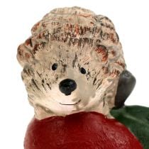 Dekorativ figur pinnsvin på eple 7,5 cm keramisk