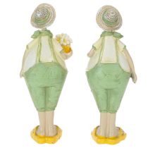 gjenstander Dekorative gartnerfigurer, borddekorasjon, sommer, grønn/gul, 16,5 x 5,5 cm, 2 stk.