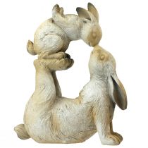 gjenstander Dekorative figurer mor kanin med barn kanin grå brun H35cm