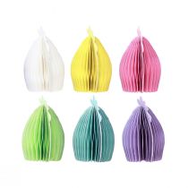 gjenstander Dekorative figurer honeycomb papir kyllinger farget 7,5×4,5×8cm 6stk