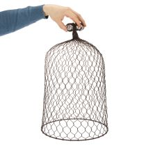 gjenstander Dekorativ metallklokke, klatrehjelp, stålhette, brun, rustfarget, H50/41 cm Ø30/25 cm, sett med 2