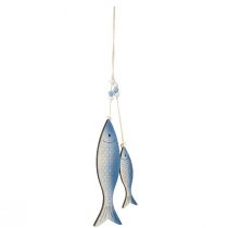 gjenstander Dekorativ henger fisk blå hvit vekt 11,5/20 cm sett med 2