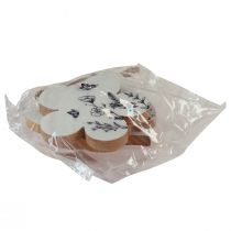 gjenstander Dekorativ henger hjerte blomst sommerfugl hvit natur 9cm 3stk