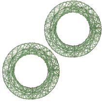 gjenstander Grønn dekorativ krans av metallnett til gjør-det-selv-prosjekter, 19 cm, 2 stk.