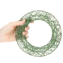 gjenstander Grønn dekorativ krans av metallnett til gjør-det-selv-prosjekter, 19 cm, 2 stk.