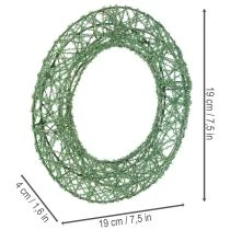 gjenstander Grønn dekorativ krans av metallnett til gjør-det-selv-prosjekter, 19 cm, 2 stk.