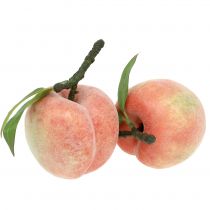 Dekorativ frukt fersken rosa Ø8cm L10cm 4stk
