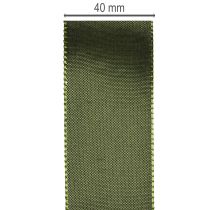 gjenstander Satengbånd til gaveinnpakning, taftbånd, grønt, 40 mm bredt, 5 m langt
