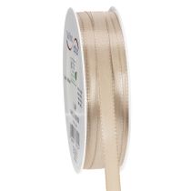gjenstander Smalt beige gavebånd, fint bånd for emballasje, 10 mm bredt, 50 m langt