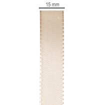 gjenstander Dekorativt bånd satengbånd taftbånd beige 15mm 50m