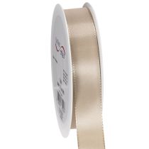 gjenstander Dekorativt bånd satengbeige taftbånd 25mm 50m