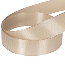 gjenstander Dekorativt bånd satengbeige taftbånd 25mm 50m