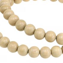 gjenstander Dekorativ ring laget av treperler, naturlig stil, hengende dekorasjon, borddekorasjon, Ø19,5 cm, sett med 2, tre og metall