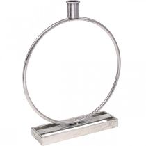 gjenstander Dekorativ ring metalllysestake antikk sølv Ø25cm H30,5cm