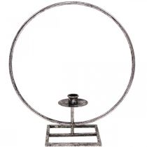 gjenstander Dekorring metall lysestake sølv shabby chic Ø32cm