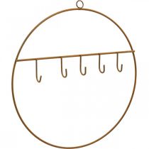 Metallring med krok, dekorativ ring for oppheng, krokring i rustfritt stål Ø28cm