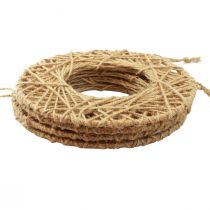 gjenstander Boho hengende dekorasjonsringer, jute naturfiber, Ø28 cm, veggdekorasjon, vindusdekorasjon, sett med 4