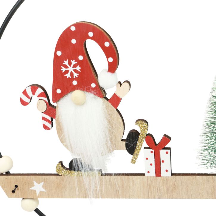 gjenstander Dekorring metall nisse dekorativ henger jul Ø21,5cm 2 stk