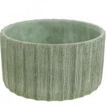 Dekorskål grønn keramikk retro stripet Ø20cm H11cm