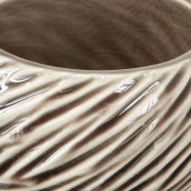 gjenstander Dekorskål Keramisk Spiraldekor Beige Brun Ø9cm 4stk