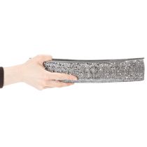 gjenstander Dekorativ metallskål, grått mønster, oval, L36 cm/33,5 cm, sett med 2