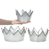 gjenstander Dekorativ bolle metallbolle krone Ø26,5/22,5/19 cm sett med 3