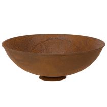 gjenstander Dekorativ metallskål, rustfarget, vintagedekor, Ø34 cm H12 cm
