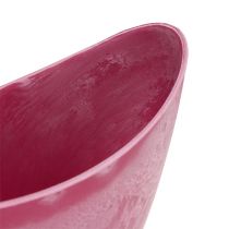 Dekorativ skål plast rosa 20cm x 9cm H11,5cm, 1p