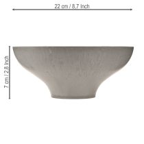 gjenstander Dekorativ skål med base, rund planteskål, grå, Ø19 cm, H8 cm