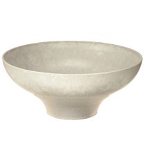 gjenstander Dekorativ bolle med bunn plastbolle rund kremfarget Ø19cm H8cm