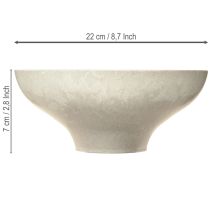 gjenstander Dekorativ bolle med bunn plastbolle rund kremfarget Ø19cm H8cm