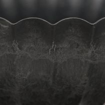 gjenstander Dekorativ skål rund antrasitt planteskål med riller Ø28cm