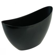 Dekorativ skål svart oval plantebåt 24x9,5cmx14,5cm