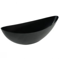 Dekorativ skål sort bordpynt plantebåt 38,5x12,5x13cm