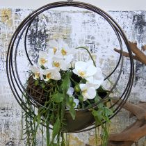 Dekorativ skål for oppheng av blomsterkurv metall Ø31cm H55,5cm