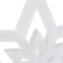 gjenstander Dekorativ stjerne hvit, snødd 28cm L40cm 1stk
