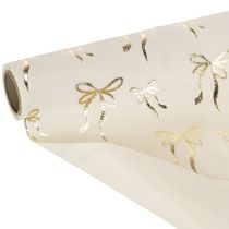 gjenstander Bordløper, dekorativt stoff med smale sløyfer, på rull, 120x35 cm, 2 stk.