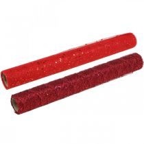 gjenstander Christmas Deco Stoff Polyester Rød x 2 assortert 35x200cm