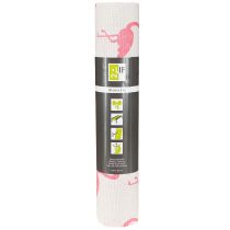 gjenstander Dekorativt stoff flamingo hvit-rosa 30cm x 3m