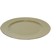 gjenstander Dekorativ tallerken grønn plasttallerken vintage mosegrønn brun Ø33cm