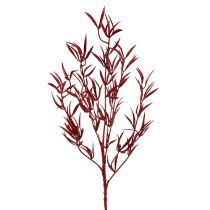 gjenstander Dekorativ gren rød med glimmer 69cm 2stk