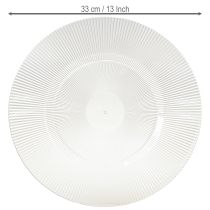 gjenstander Dekorativ tallerken med riller plasttallerken plasttallerken klar Ø33cm