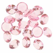 Dekorative steiner diamant akryl lys rosa Ø1.8cm 150g spredt dekor til bordet
