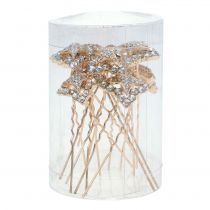 gjenstander Diamantnål bryllupsdekorasjon gull 7cm 9 stk