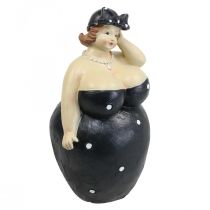 Dekorativ figur lubben kvinne, feit damefigur, baderomsdekorasjon H23cm