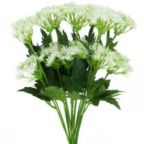 gjenstander Dillblomstrende, kunstige urter, dekorativ plante grønn, hvit 49cm 9stk