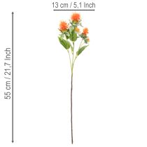 gjenstander Kunstig oransje saflor som kunstig blomst til vaser og dekorasjon, 55 cm, 4 stk.