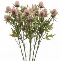 gjenstander Tistel kunstig stilk blomst rosa 10 blomsterhoder 68cm 3stk