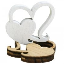 Dobbel hjerte tre, scatter dekorasjon bryllup hjerter B3cm 72 stk