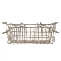 gjenstander Trådkurv med håndtak grå 34×20,5cm / 38×24,5cm sett med 2 stk.